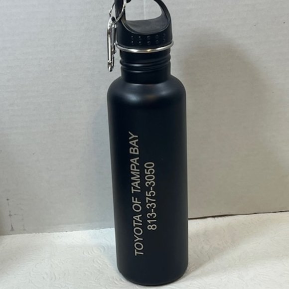 Black Matted Toyota of Tampa Bay Aluminum Water Bottle 24 oz - Picture 2 of 12